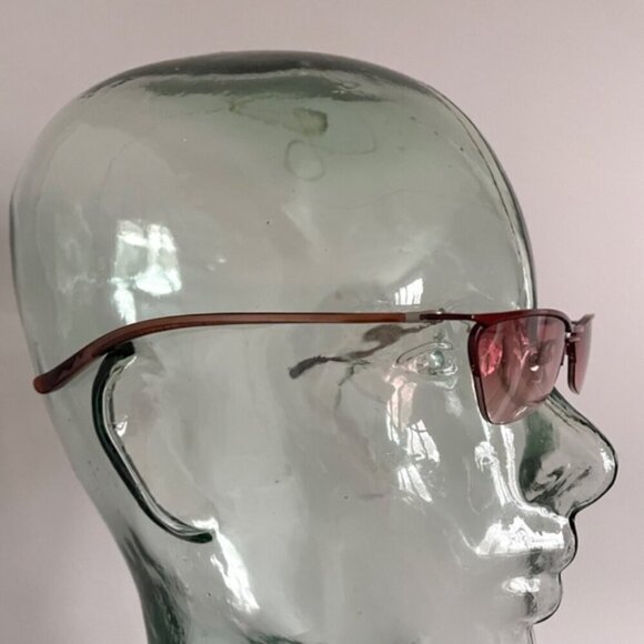 Vintage Y2K Alexander McQueen Pink Rectangular Sunglasses - SMALL, made in Japan - Picture 6 of 11